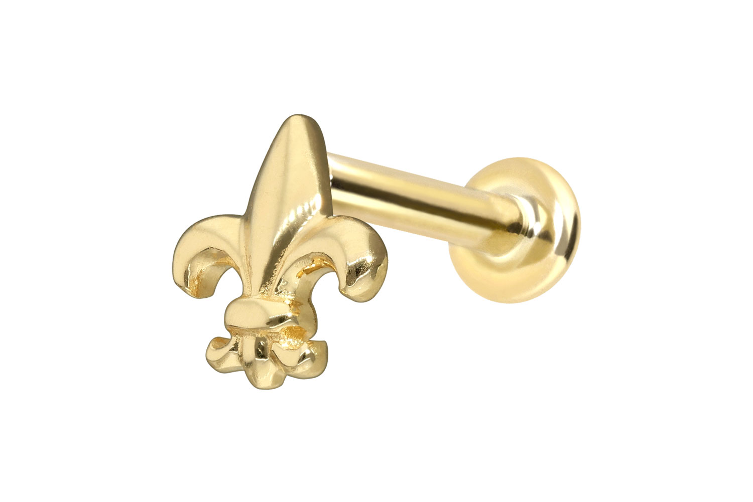 14 Karat Gold Labret Piercing mit Push Fit LILIE